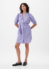 Gap Linen-Cotton Puff Sleeve Mini Shirtdress