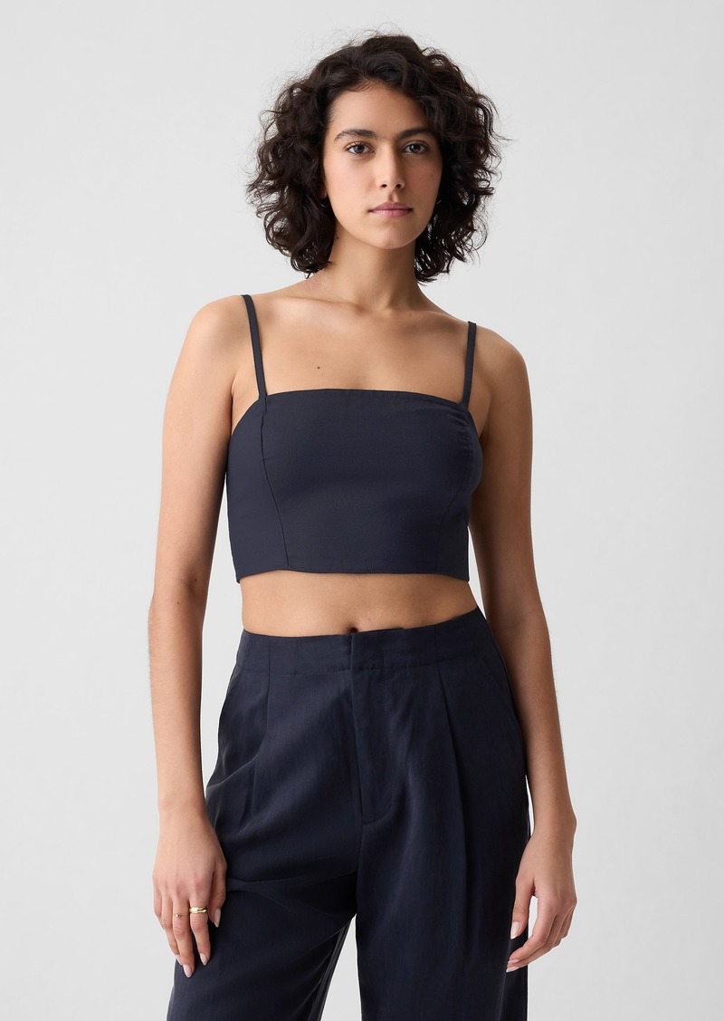 Gap Linen-Cotton Cropped Tube Top