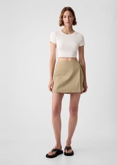 Gap Linen-Cotton Wrap Mini Skirt