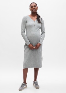Gap Maternity CashSoft Henley Midi Sweater Dress