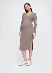 Gap Maternity CashSoft Rib Henley Midi Sweater Dress