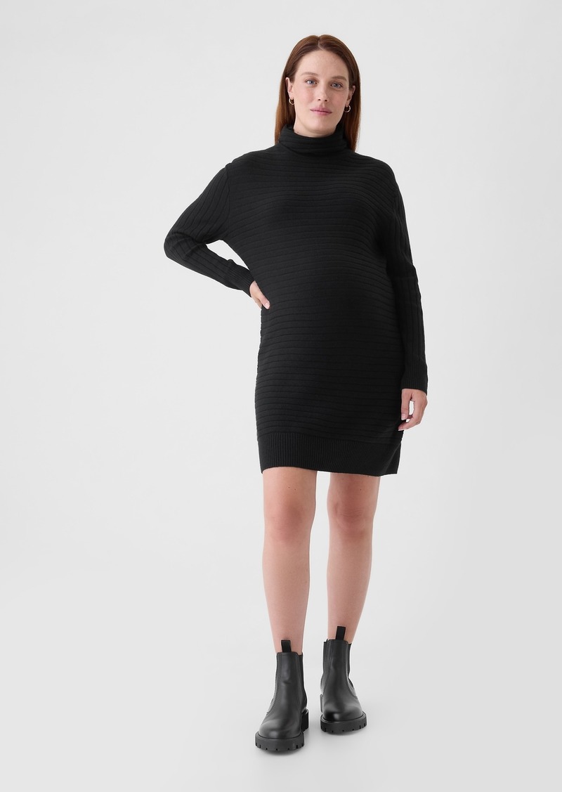 Gap Maternity CashSoft Rib Turtleneck Mini Sweater Dress