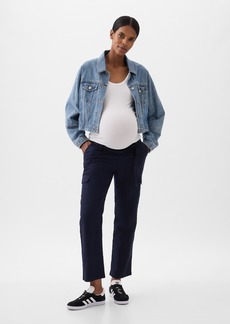 Gap Maternity Under Belly Linen-Cotton Cargo Pants
