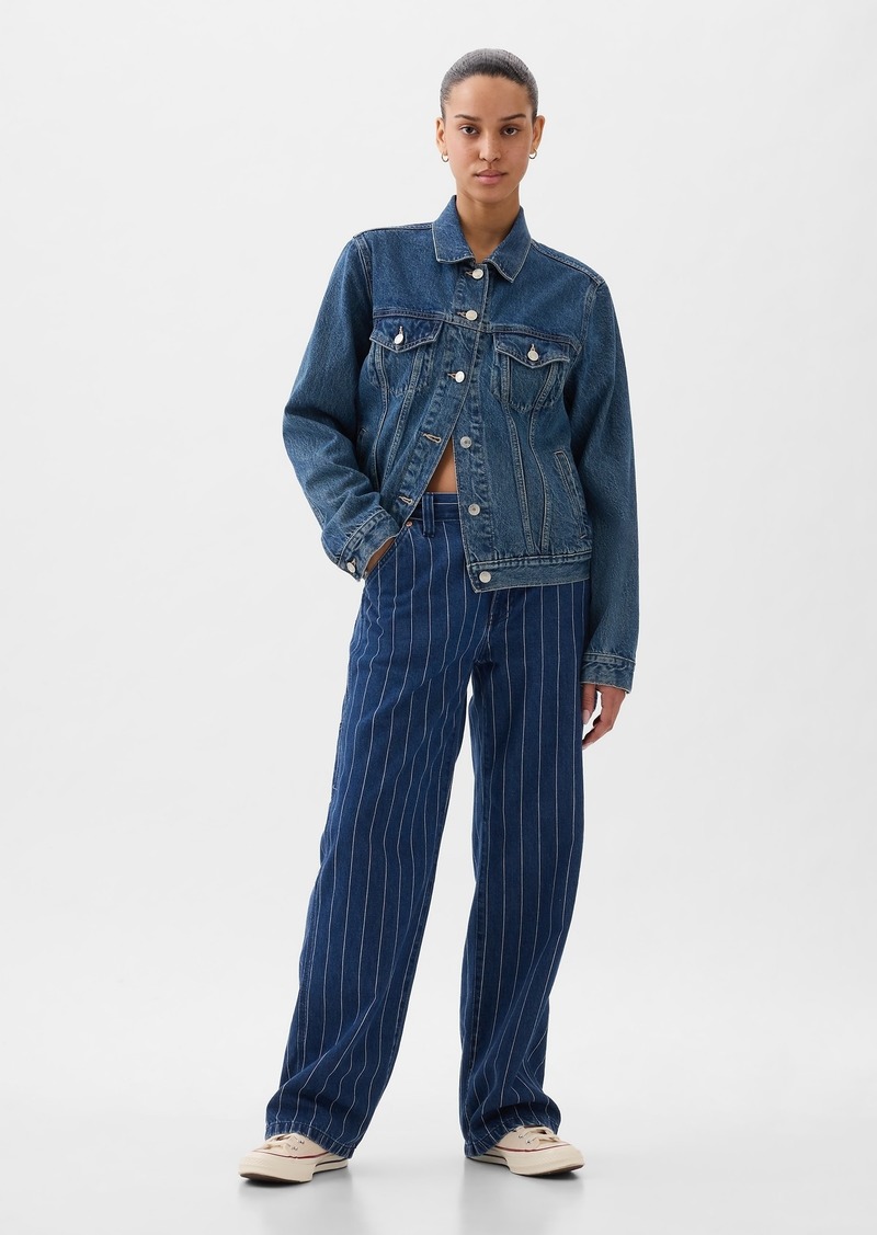 Gap Mid Rise '90s Loose Pinstripe Carpenter Jeans
