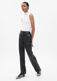 Gap Mid Rise Vegan Leather Loose Pants