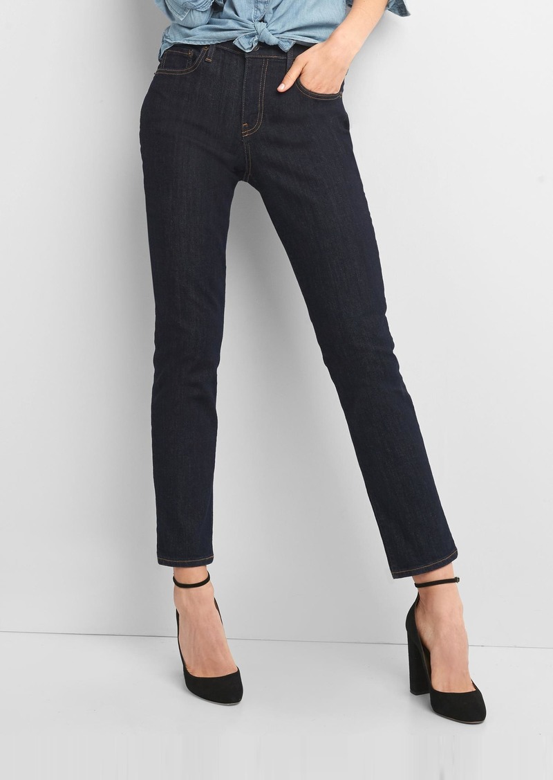 mid rise real straight jeans