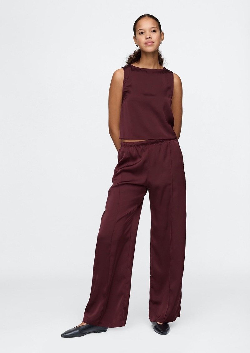 Gap Mid Rise Recycled Satin Seamed Pants