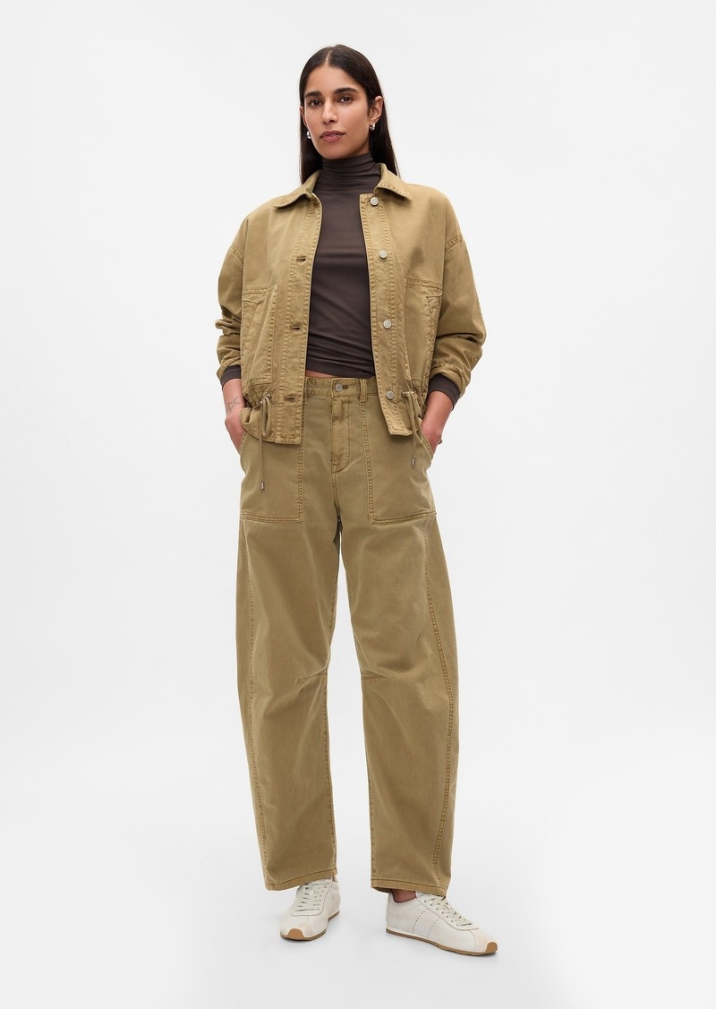 Gap Mid Rise Twill Barrel Pants