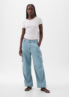 Gap Mid Rise Wide Baggy Cargo Jeans
