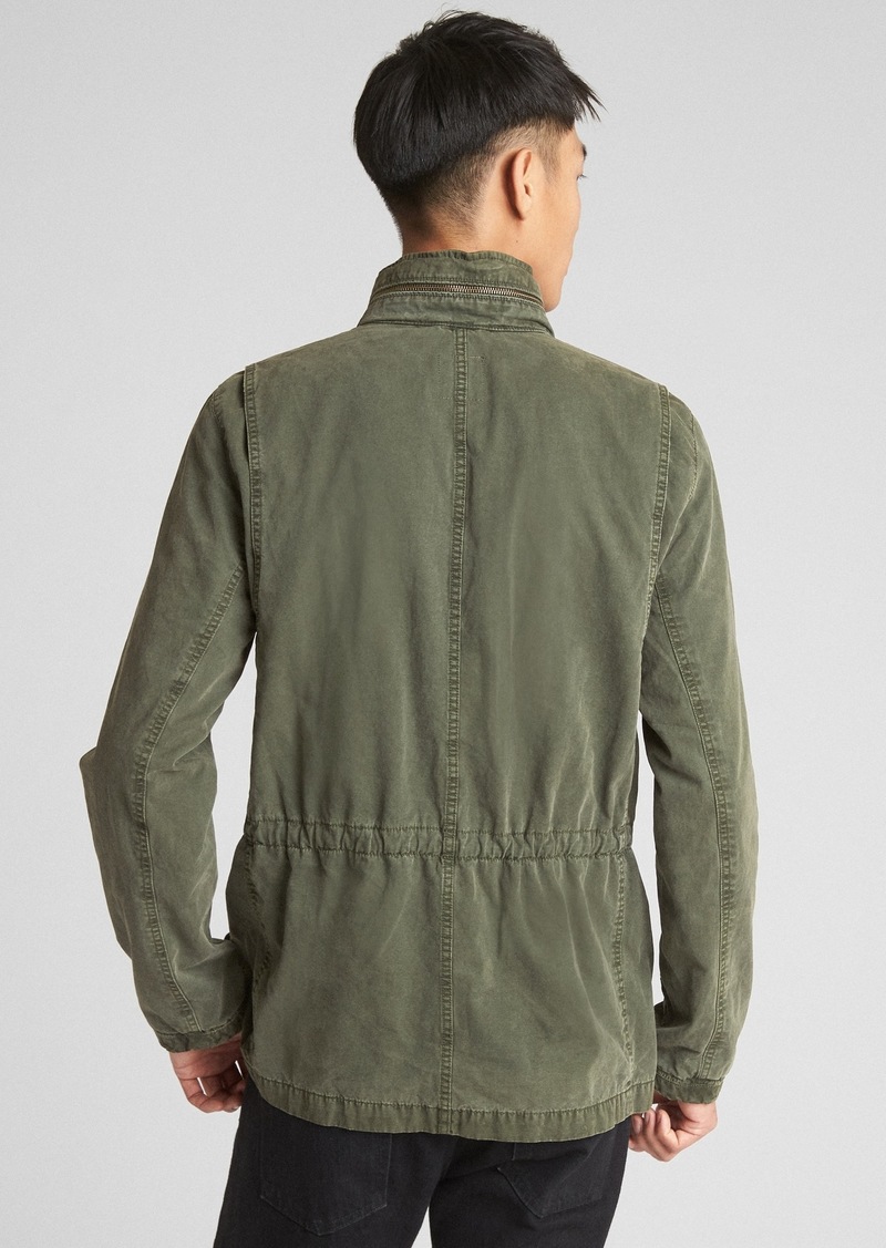 gap military jacket with hidden hood