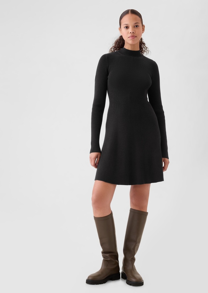 Gap Mockneck Rib Mini Sweater Dress