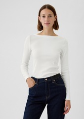 Gap Modern Rib Cropped Boatneck T-Shirt