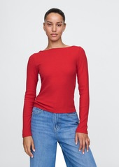 Gap Modern Rib Cropped Boatneck T-Shirt