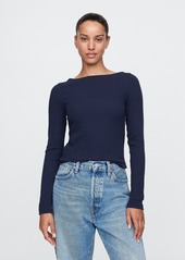 Gap Modern Rib Cropped Boatneck T-Shirt