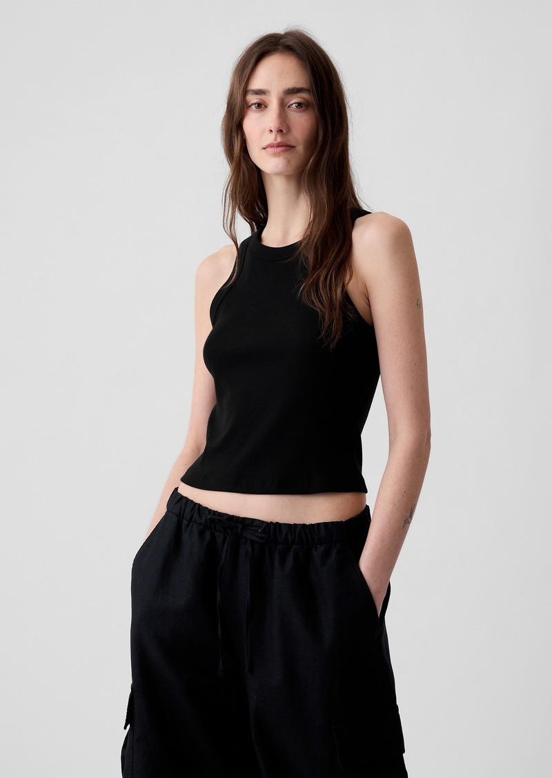 Gap Modern Rib Cropped Halter Top