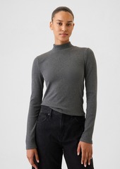 Gap Modern Rib Cropped Mockneck Shirt