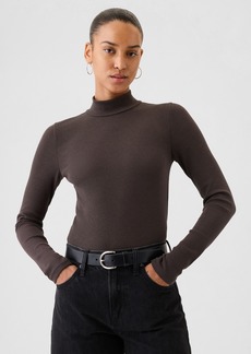 Gap Modern Rib Cropped Mockneck Shirt