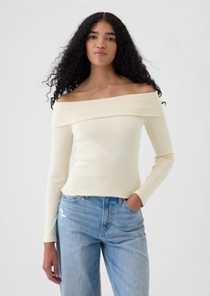 Gap Modern Rib Off-Shoulder Cropped Top