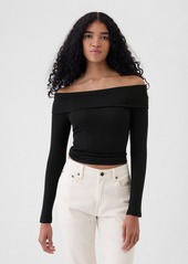 Gap Modern Rib Off-Shoulder Cropped Top