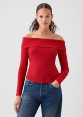 Gap Modern Rib Off-Shoulder Cropped Top