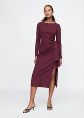 Gap Modern Rib Tie-Knot Midi Dress