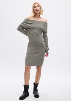 Gap Off-Shoulder Mini Sweater Dress