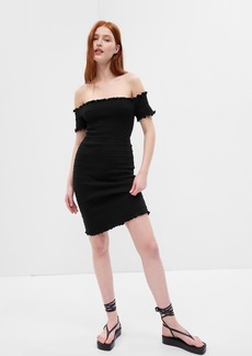 Gap Off-Shoulder Smocked Mini Dress