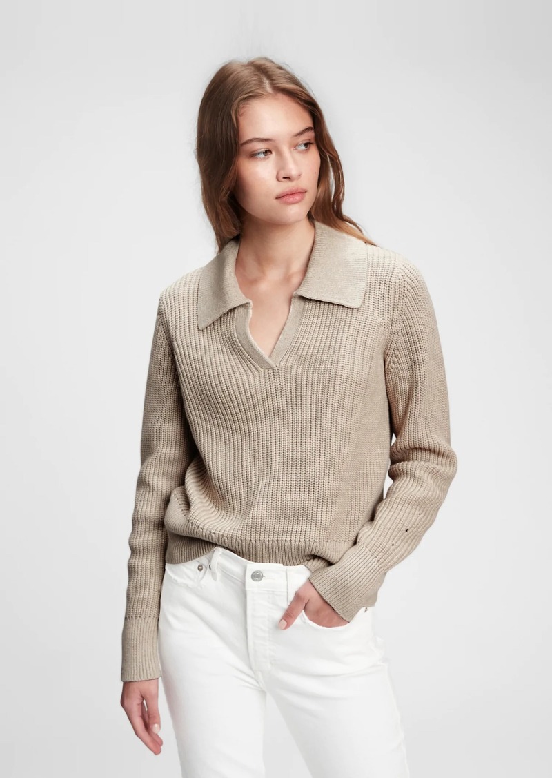 gap open collar sweater