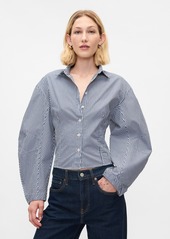 Gap Organic Cotton Barrel Sleeve Cropped Shirt