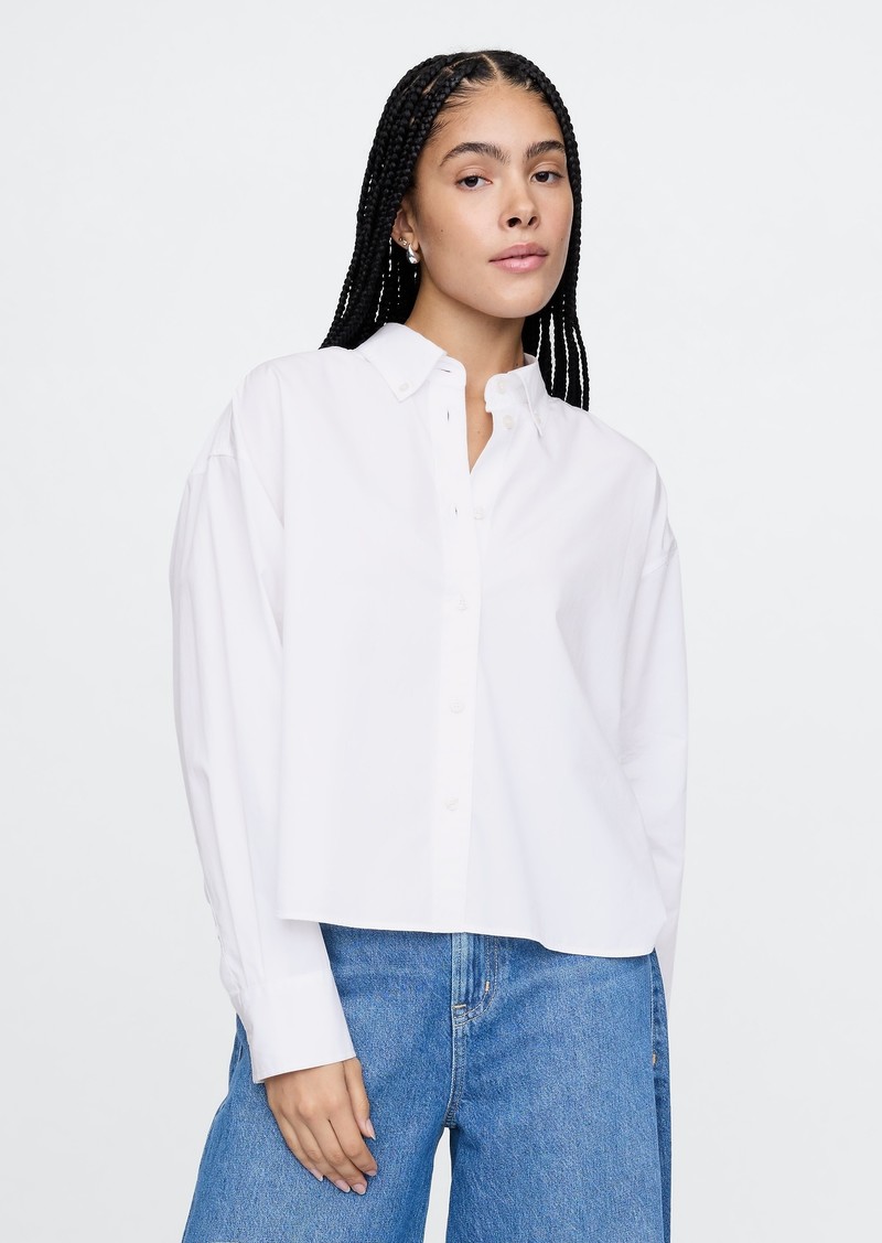 Gap Organic Cotton Poplin Cropped Big Shirt