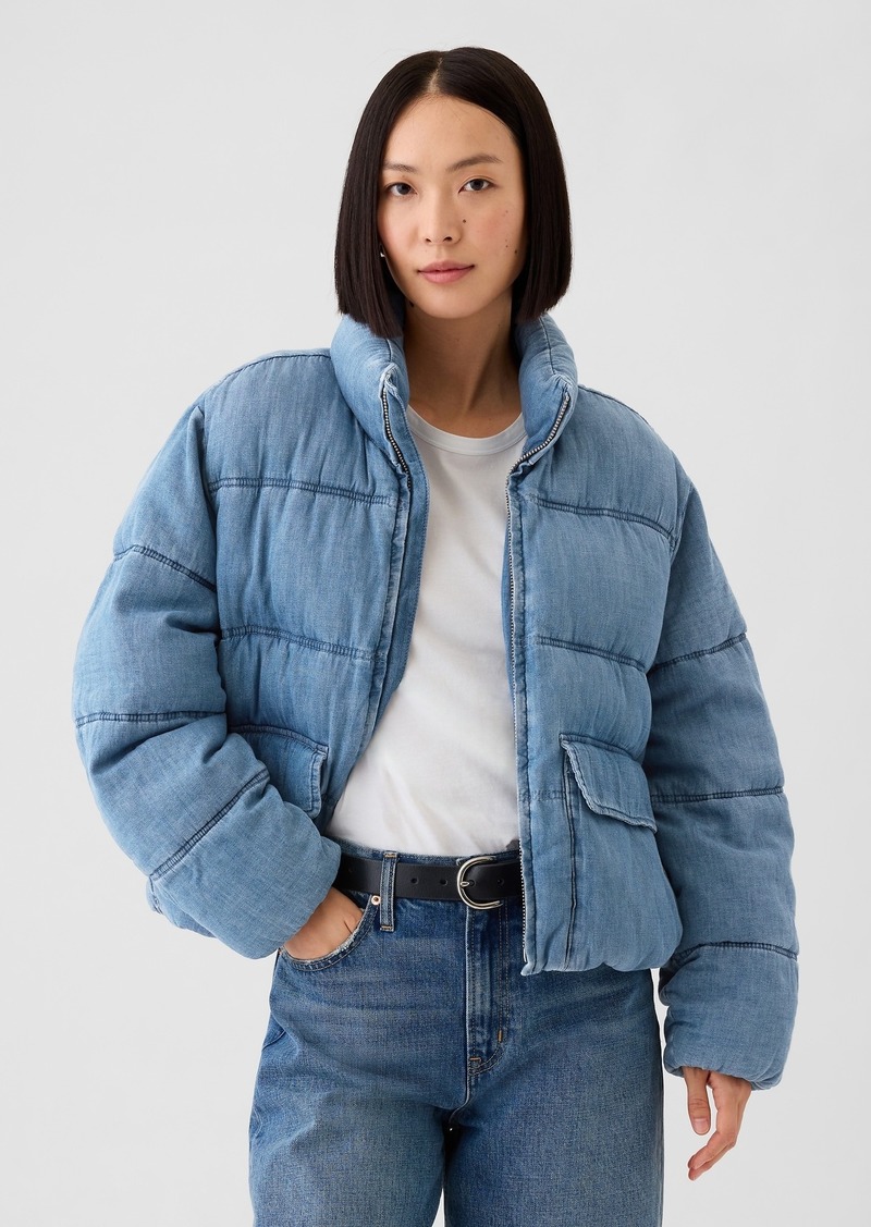 Gap Oversized Denim Puffer Jacket