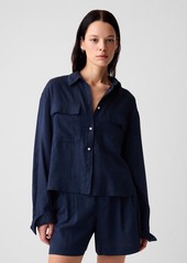 Gap Oversized Linen Cropped Shirt