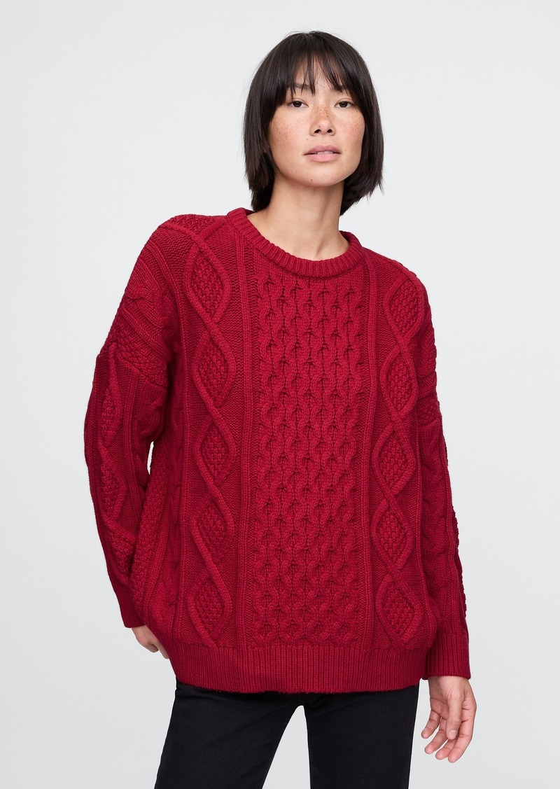 Gap Oversized Mixed Cable-Knit Sweater