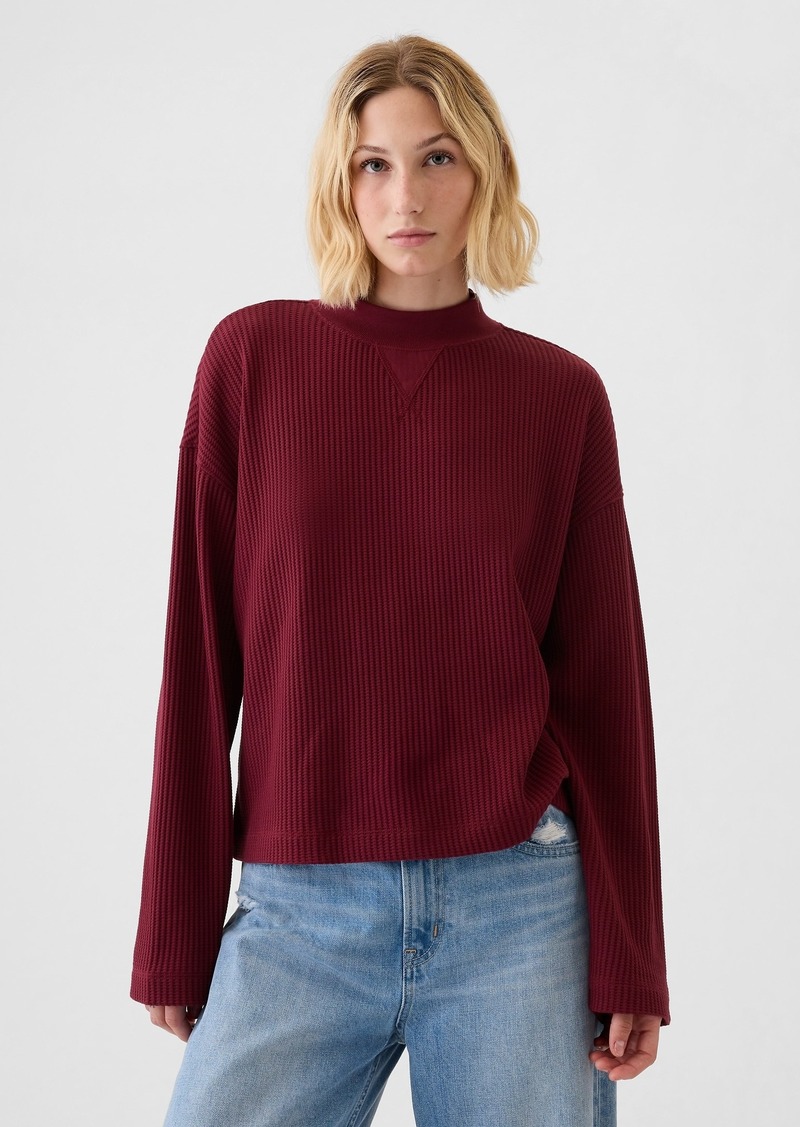 Gap Oversized Mockneck Waffle T-Shirt