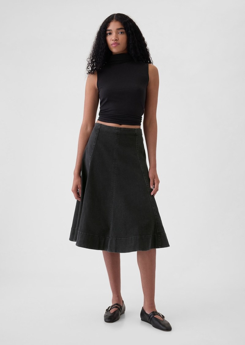 Gap Paneled Denim Midi Skirt