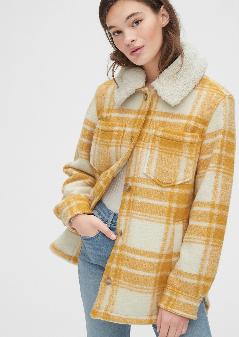 gap plaid wool coat