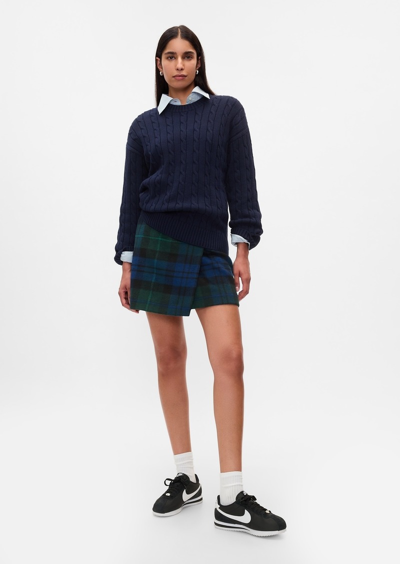 Gap Plaid Wrap Mini Skirt