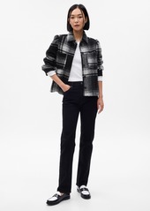 Gap Puff Sleeve Cropped Wool Shirt Jacket