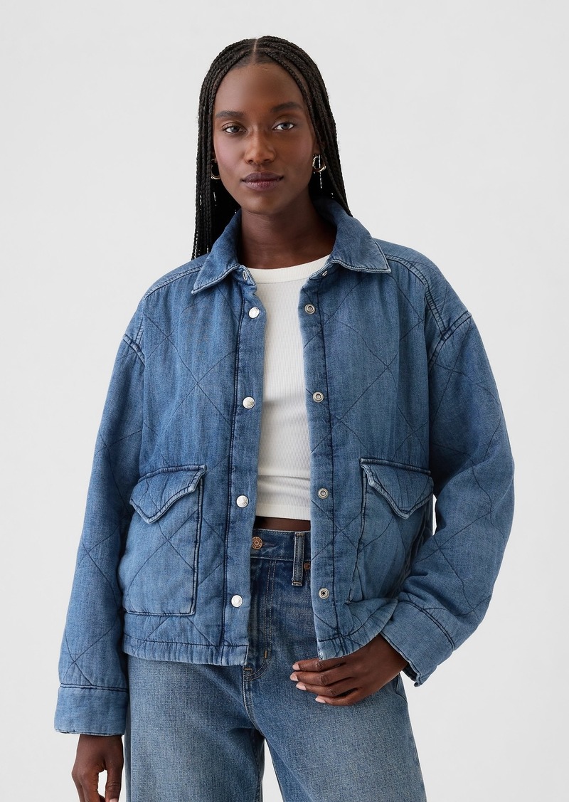 Gap Quilted Denim Shirt Jacket