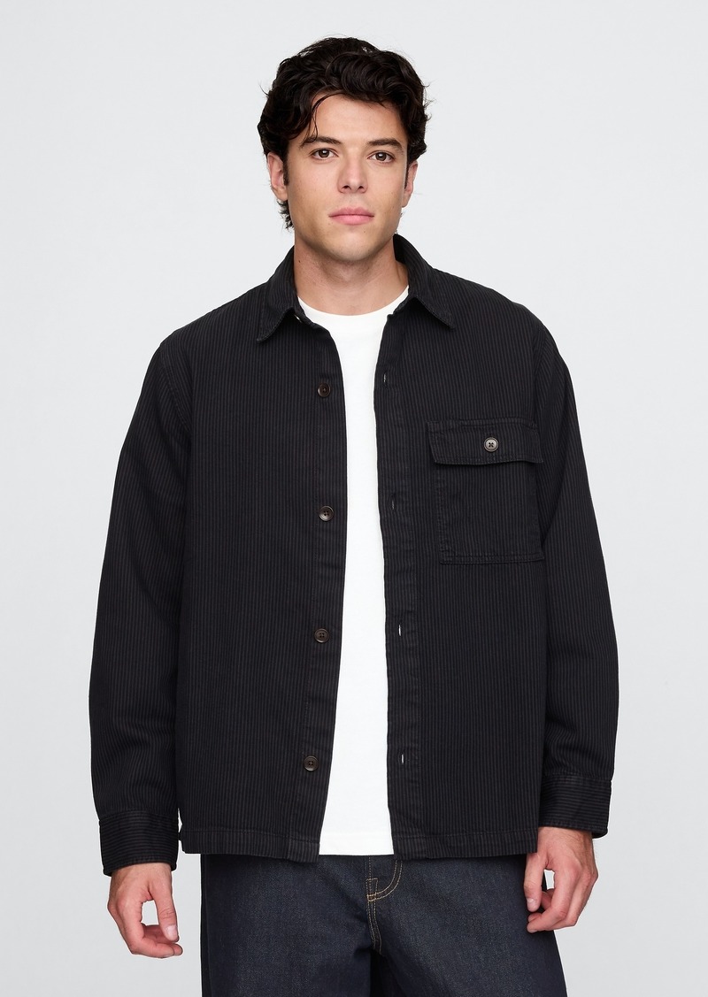 Gap Railroad Stripe Denim Overshirt