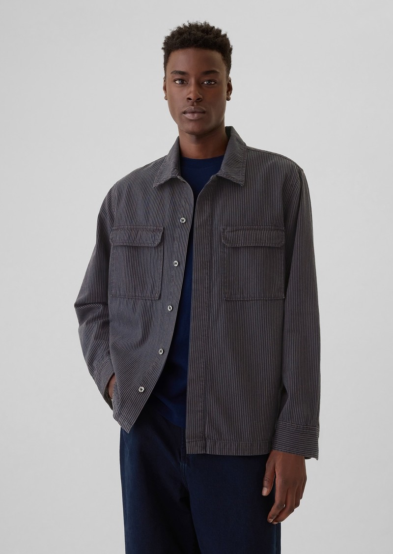 Gap Railroad Stripe Denim Overshirt