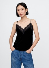 Gap Recycled Velvet Lace-Trim Cami