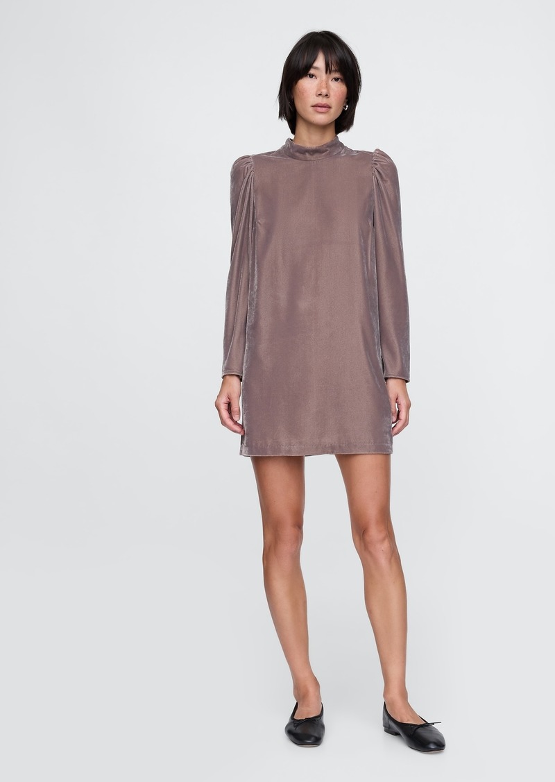 Gap Recycled Velvet Puff Sleeve Mini Dress