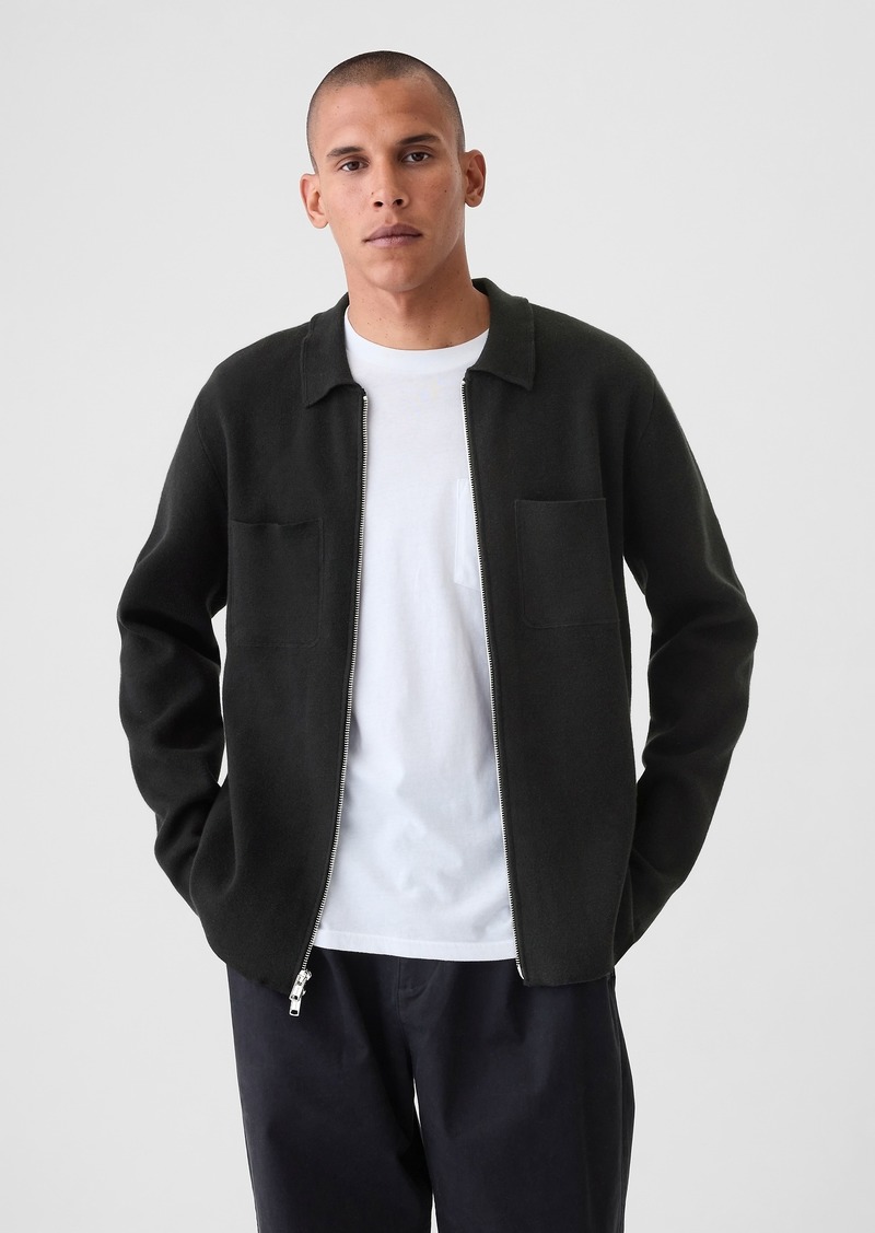 Gap Relaxed Full-Zip Knit Blazer