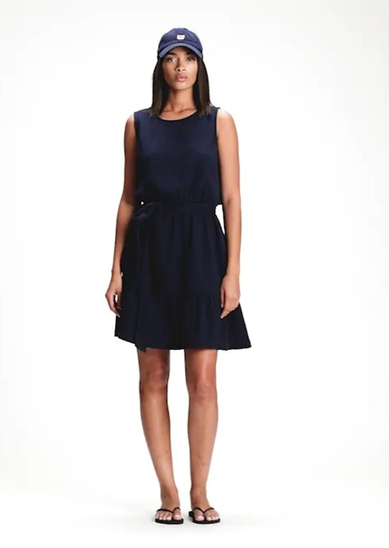 gap ruffle hem gauze dress