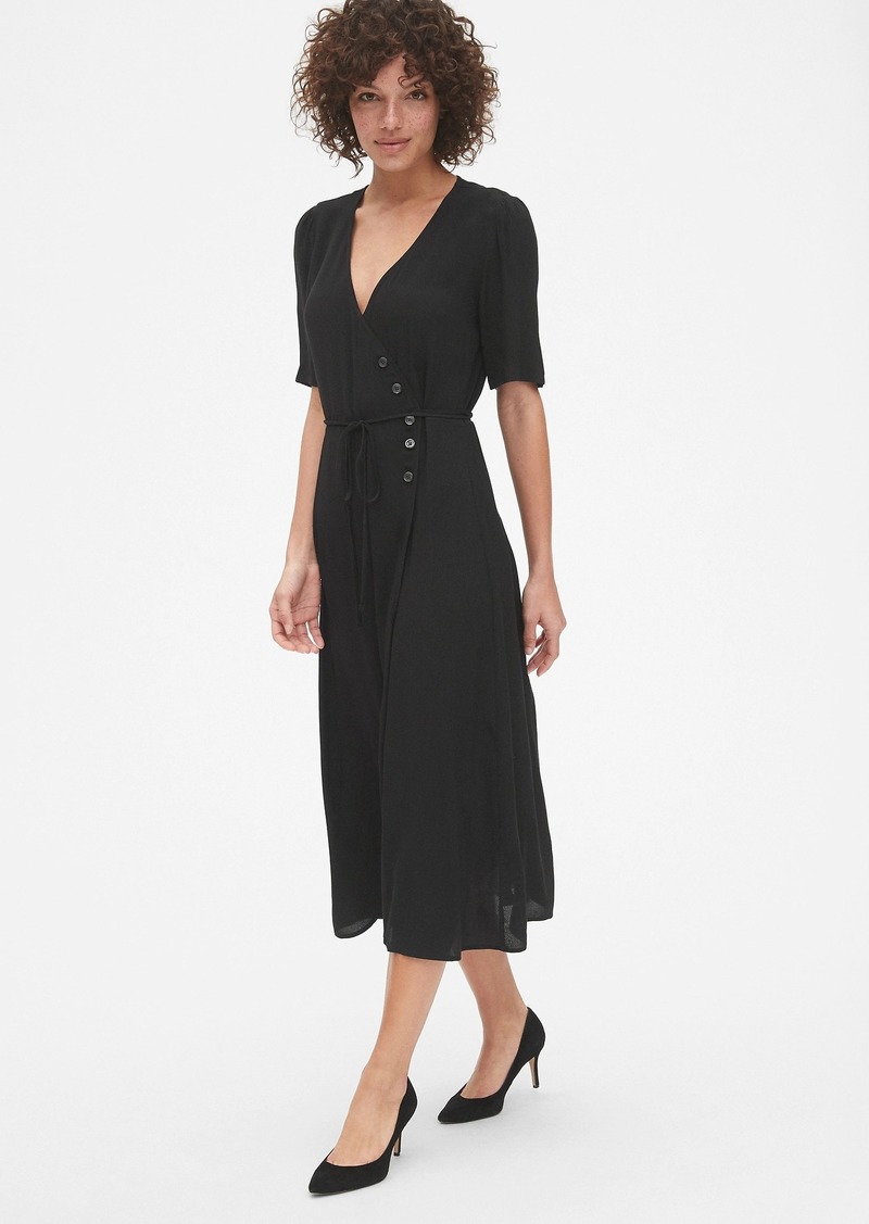 gap black wrap dress