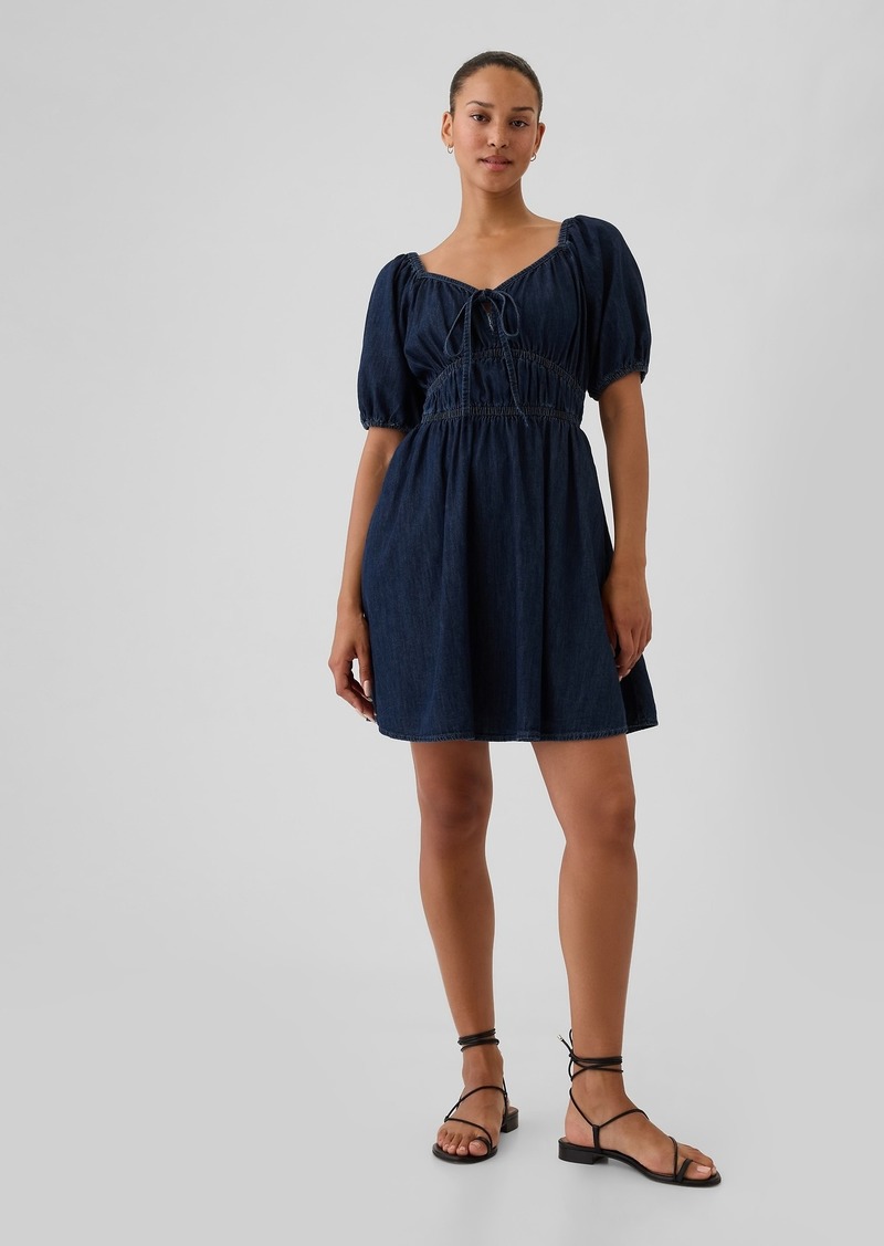 Gap Smocked Denim Mini Dress