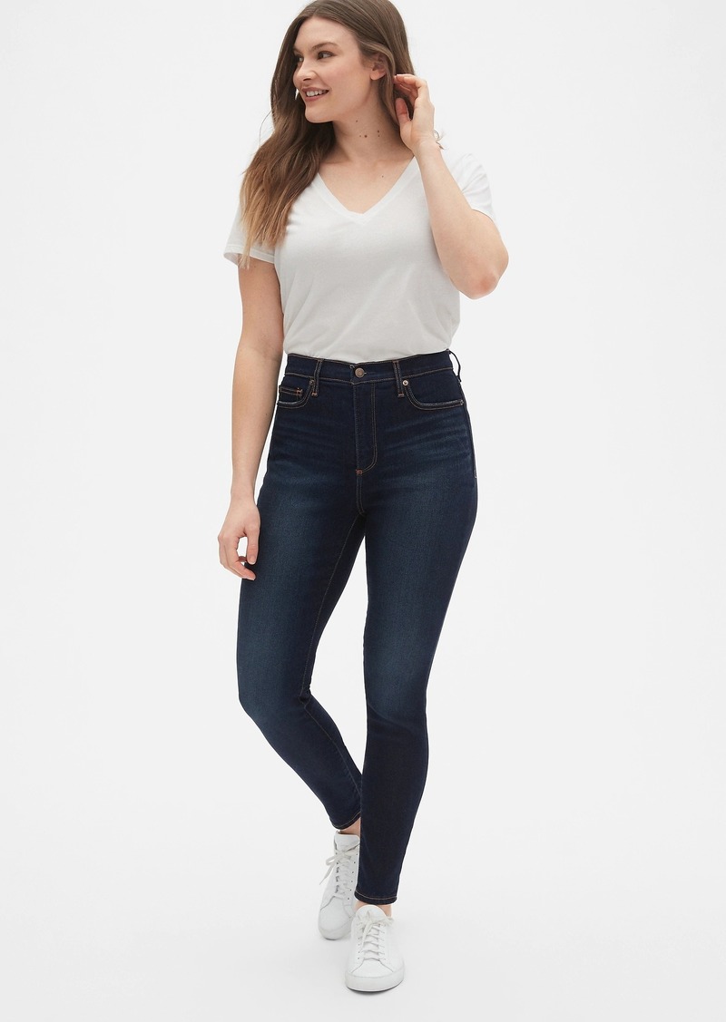 soft wear high rise true skinny jeans with secret smoothing pockets