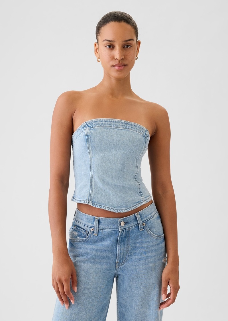 Gap Strapless Denim Cropped Top