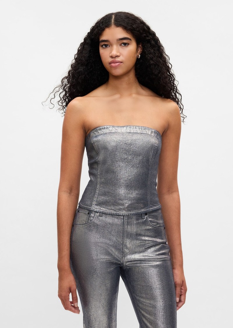 Gap Strapless Foil Corset Top